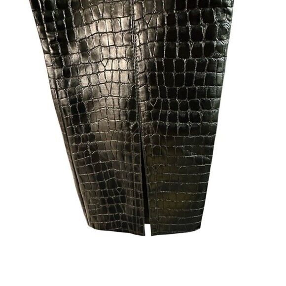 New Zara Faux Leather Croc Embossed Pants Size L - Picture 10 of 12